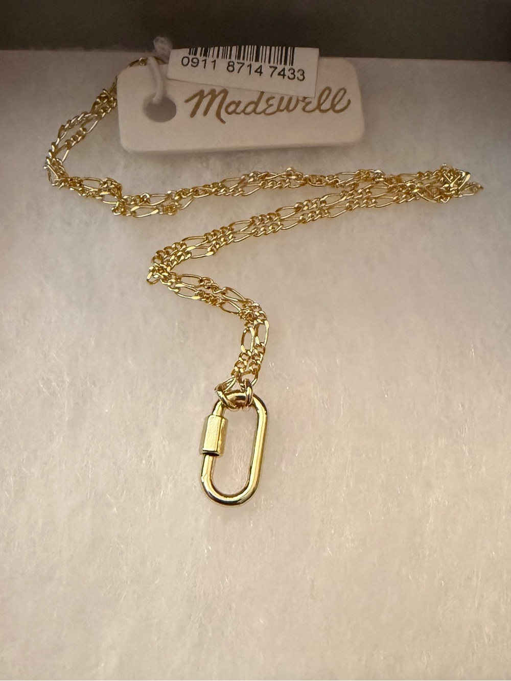 Madewell‎ Gold Twist Rope Necklace with Carabiner Charm NWT - Picture 7 of 9